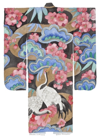 Blossoms and Cranes Kimono 1 Blossoms and Cranes Kimono